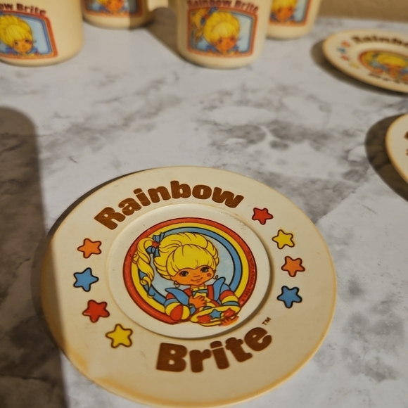 Vintage Rainbow Brite Childs Toy Teaset Bluebird Toys 1984 Cups And Saucers - Picture 3 of 10